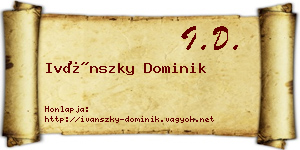 Ivánszky Dominik névjegykártya